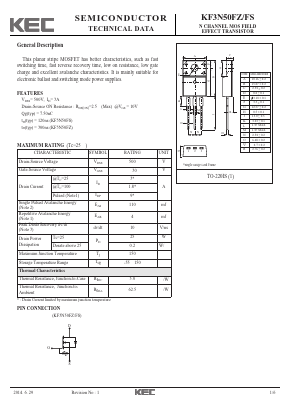 KF3N50FZ-FS Datasheet PDF KEC