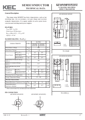 KF10N50PZ Datasheet PDF KEC