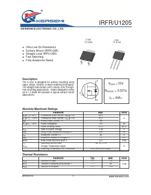 IRFU1205 Datasheet PDF Kersemi Electronic Co., Ltd.