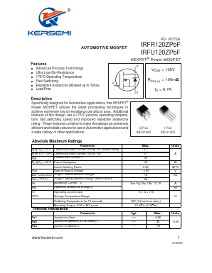 IRFU120Z Datasheet PDF Kersemi Electronic Co., Ltd.