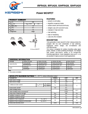IRFU420 Datasheet PDF Kersemi Electronic Co., Ltd.