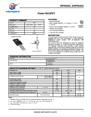 IRFI640G Datasheet PDF Kersemi Electronic Co., Ltd.