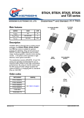 BTB25-600BWRG Datasheet PDF Kersemi Electronic Co., Ltd.