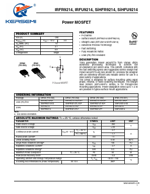 IRFU9214 Datasheet PDF Kersemi Electronic Co., Ltd.