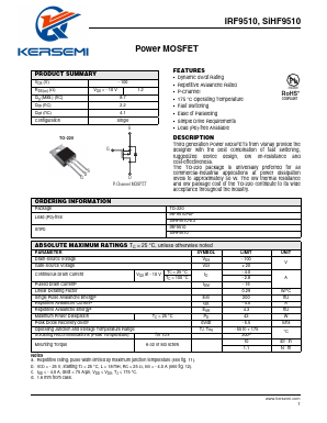 IRF9510 Datasheet PDF Kersemi Electronic Co., Ltd.