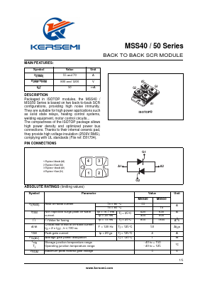 MSS40-800 Datasheet PDF Kersemi Electronic Co., Ltd.