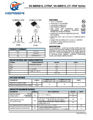 VS-MBRB1535CTPBF Datasheet PDF Kersemi Electronic Co., Ltd.
