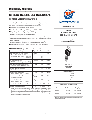 MCR8N Datasheet PDF Kersemi Electronic Co., Ltd.