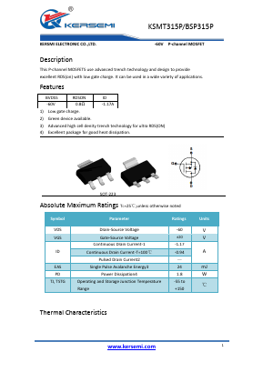 KSMT315P Datasheet PDF Kersemi Electronic Co., Ltd.