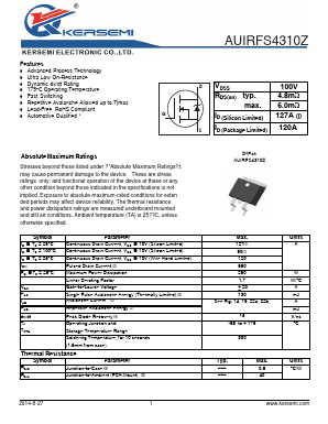 IRFS4310Z Datasheet PDF Kersemi Electronic Co., Ltd.