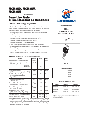 MCR8SN Datasheet PDF Kersemi Electronic Co., Ltd.