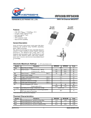 IRF830B Datasheet PDF Kersemi Electronic Co., Ltd.