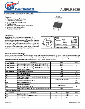 IRLR3636 Datasheet PDF Kersemi Electronic Co., Ltd.