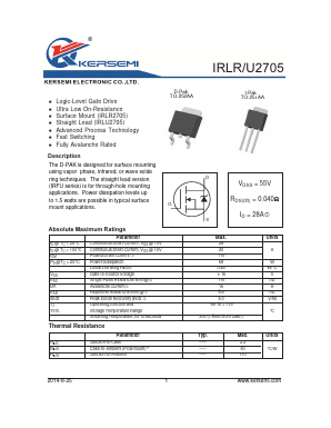 IRLR2705 Datasheet PDF Kersemi Electronic Co., Ltd.