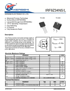 IRF9Z34NS Datasheet PDF Kersemi Electronic Co., Ltd.
