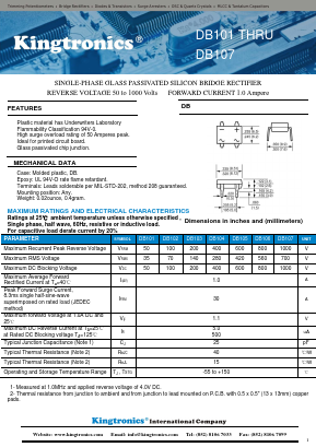 DB102 Datasheet PDF Kingtronics International Company