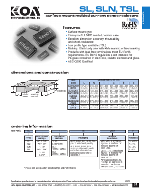 TSL1LTE17L8F Datasheet PDF KOA Speer Electronics, Inc.