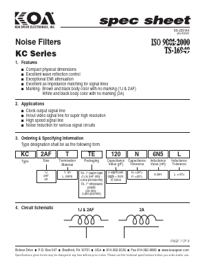 KC1JTTD550P8N0L Datasheet PDF KOA Speer Electronics, Inc.