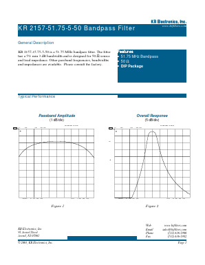 KR2157-51.75-5-50 Datasheet PDF KR Electronics, Inc.