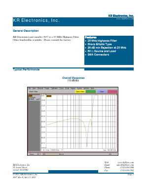 3037 Datasheet PDF KR Electronics, Inc.