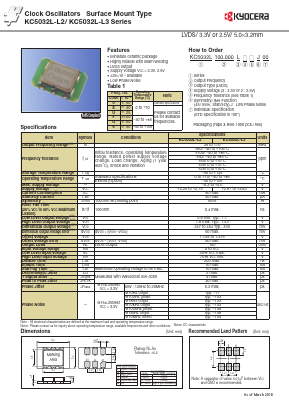 KC5032L100.000L26J00 Datasheet PDF Kyocera Kinseki Corpotation