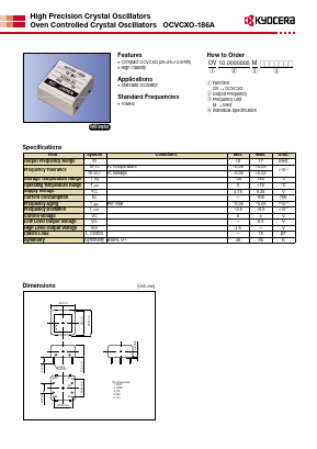 OCVCXO-186A Datasheet PDF Kyocera Kinseki Corpotation