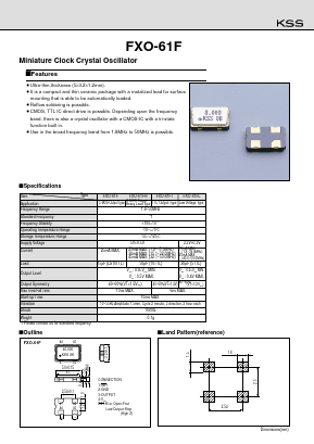 FXO-61FL Datasheet PDF Kyocera Kinseki Corpotation