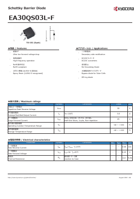 EA30QS03L-F Datasheet PDF Kyocera Kinseki Corpotation