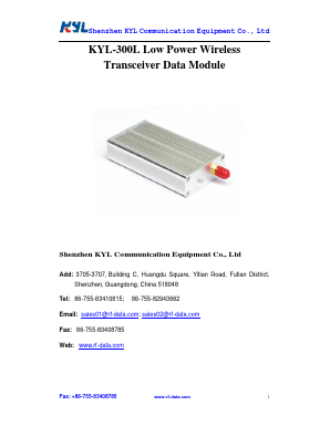 KYL-300L Datasheet PDF SHENZHEN KYL COMMUNICATION EQUIPMENT CO,LTD.
