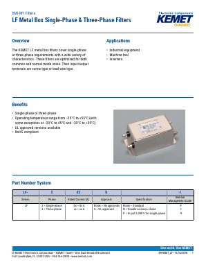 LF-202-F Datasheet PDF KEMET