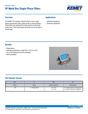 GF-210U Datasheet PDF KEMET