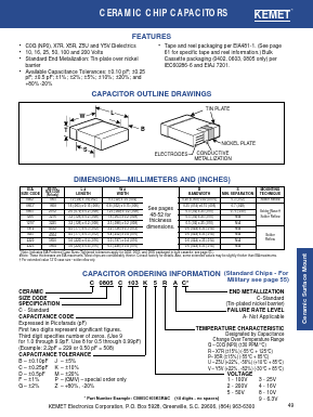 C0805C103B1GAC Datasheet PDF KEMET