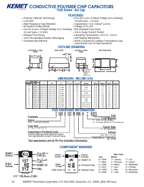T520B107M2R5AE070 Datasheet PDF KEMET