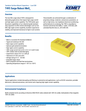 T495C685M006ATE3K0 Datasheet PDF KEMET