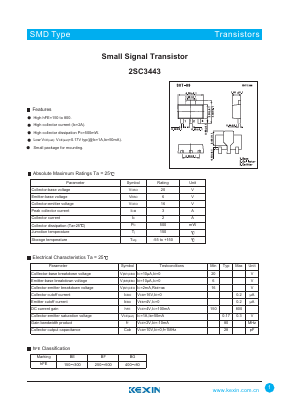 2SC3443 Datasheet PDF KEXIN Industrial