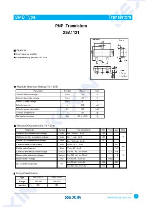 2SA1121-C Datasheet PDF KEXIN Industrial