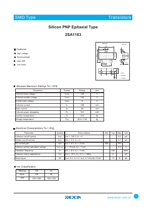 2SA1163 Datasheet PDF KEXIN Industrial