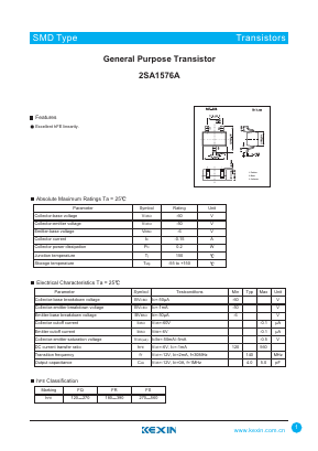 2SA1576A Datasheet PDF KEXIN Industrial