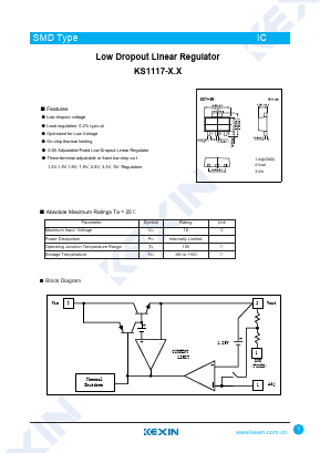 KS1117-1.8 Datasheet PDF KEXIN Industrial