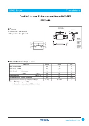 FTD2019 Datasheet PDF KEXIN Industrial