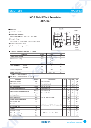 K3507 Datasheet PDF KEXIN Industrial
