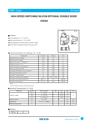 1SS304 Datasheet PDF KEXIN Industrial