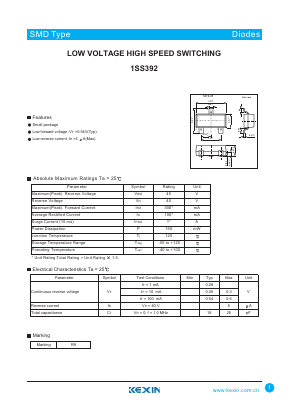 1SS392 Datasheet PDF KEXIN Industrial