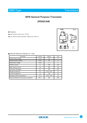 2PD601ARW Datasheet PDF KEXIN Industrial