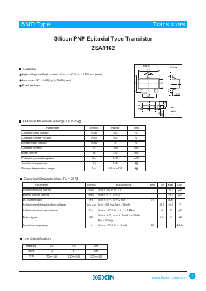 2SA1162 Datasheet PDF KEXIN Industrial