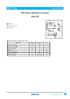 2SA1330 Datasheet PDF KEXIN Industrial
