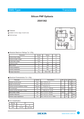 2SA1362 Datasheet PDF KEXIN Industrial