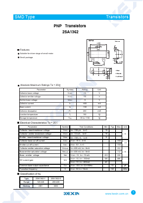 2SA1362-Y Datasheet PDF KEXIN Industrial
