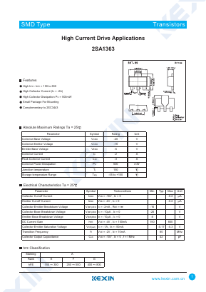 2SA1363 Datasheet PDF KEXIN Industrial