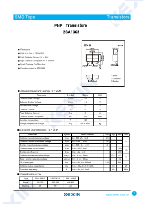 2SA1363-G Datasheet PDF KEXIN Industrial